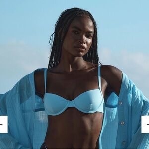 Monday Swimwear Capri Bikini Top Ibiza Blue Size P